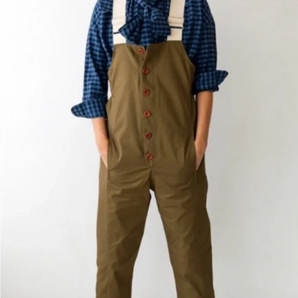 Caron Callahan Olive Cropped Brynn Jumpsuit - Picture 2 of 8